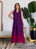 Farah Talib Aziz Violette Wild Berry Ombre Embroidered Raw Silk Shirt Luxe Luna Eid Prets 2024
