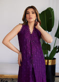Farah Talib Aziz Violette Wild Berry Ombre Embroidered Raw Silk Shirt Luxe Luna Eid Prets 2024