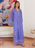 Farah Talib Aziz Evanthia Periwinkle Rawsilk Schiffli Long Shirt Luxe Luna Eid Prets 2024