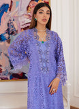 Farah Talib Aziz Evanthia Periwinkle Rawsilk Schiffli Long Shirt Luxe Luna Eid Prets 2024