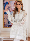 Farah Talib Aziz Ophelia Ivory Embroidered Schiffli Raw Silk Shirt Luxe Luna Eid Prets 2024