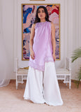 Farah Talib Aziz Suzette Lavender Asymmetrical Raw Silk Shirt Luxe Luna Eid Prets 2024
