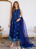 Farah Talib Aziz Elsyee Royal Blue Embroidered Raw Silk Shirt With Dupatta Luxe Luna Eid Prets 2024