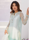 Farah Talib Aziz Solene Aqua Ombre Embellished Column Shirt with Embroidered Kalidaar Slip Zara Luxe Prets 2024