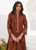 Farah Talib Aziz Noemie Chocolate Embroidered Raw Silk Shirt and Dupatta Zara Prets 2024