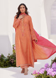 Farah Talib Aziz Elyna Coral Embroidered Raw Silk Shirt and Dupatta Zara Prets 2024