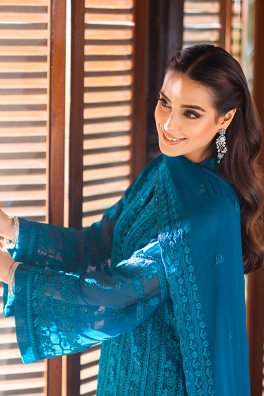 Azure Gilded Sea 8 Iqra Aziz Luxe Festive Collection – Sara Clothes
