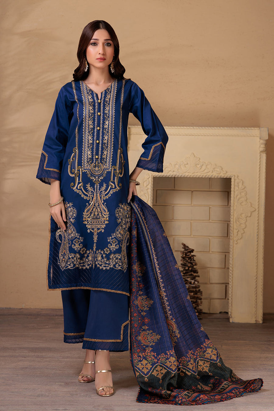 Bonanza Satrangi Blue Corduroy Hr3w223p01 Fesitve Pret