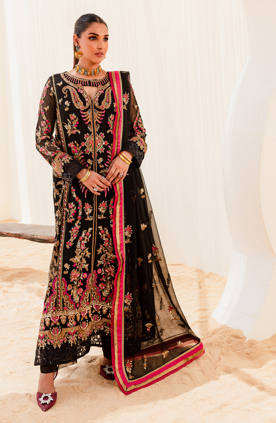 Maryum N Maria Black Iris (QS23-507) Sejal Luxury Chiffon