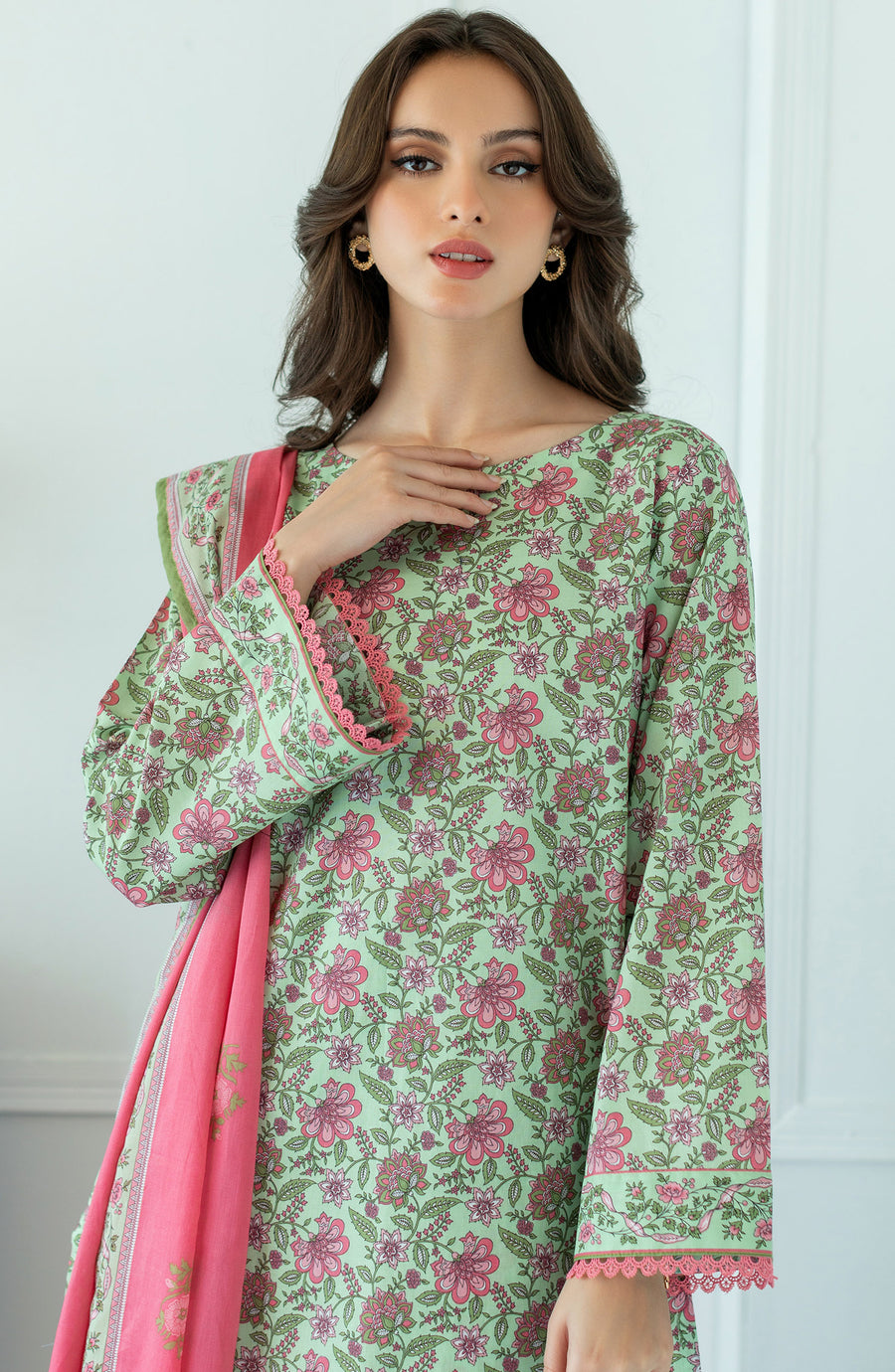orient dress design Malaki Cotton Printed Herringbone Dress Large