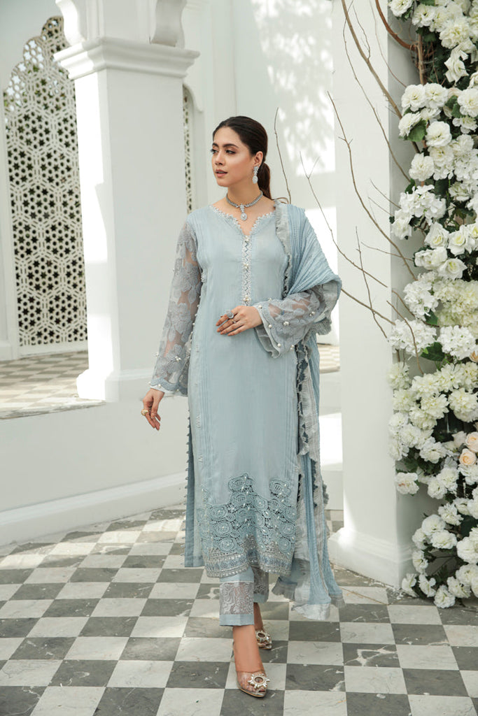 AJR Couture Pret Embroidered 3 Piece Suit Lucent