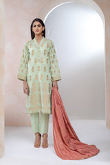 Bonanza Satrangi Green Zari Jacquard Suit Jss223p02 Eid Pret 2022