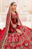 Maria B MC907-DeepRed Couture Wedding Collection