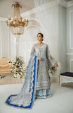 Maryum & Maria MFD-0005-Cobalt Clouds Luxury Chiffon Dress