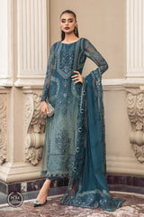 Maria B MPC-23-102-Teal Blue Chiffon Collection