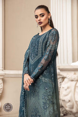 Maria B MPC-23-102-Teal Blue Chiffon Collection