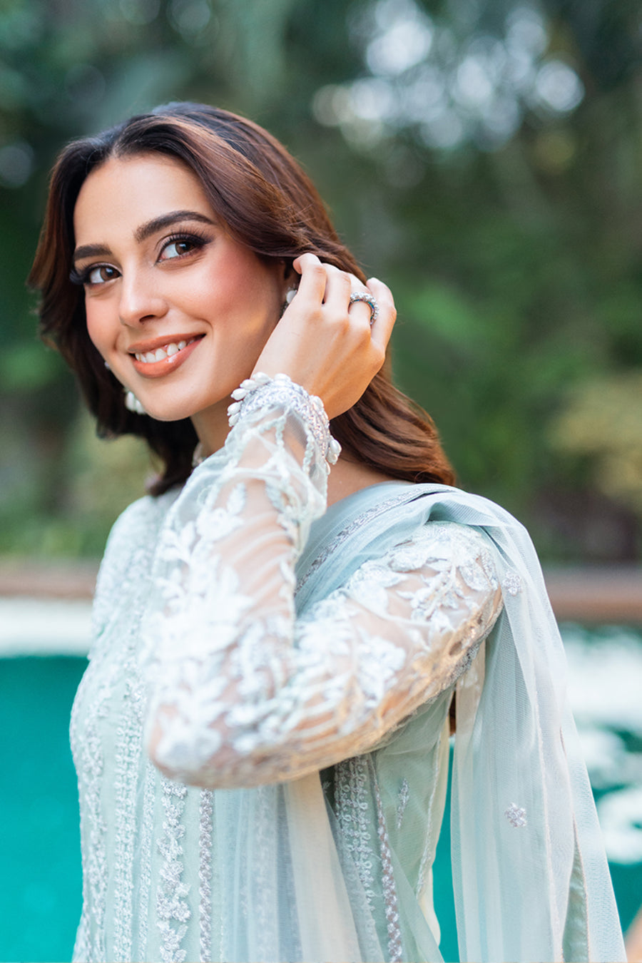 Azure Mint Breeze 7 Iqra Aziz Luxe Festive Collection – Sara Clothes