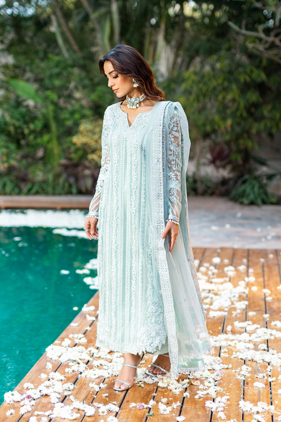 Azure Mint Breeze 7 Iqra Aziz Luxe Festive Collection – Sara Clothes