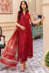 Noor By Saadia Asad D4 Scarlet Laserkari Eid Lawn 2022