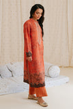 Cross Stitch Amber Brown - 2pc Linen Printed  Khaddar & Linen Collection