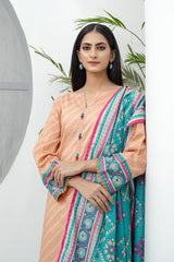 Bonanza Satrangi Peach Lawn Suit Rsk222p17 Eid Pret 2022