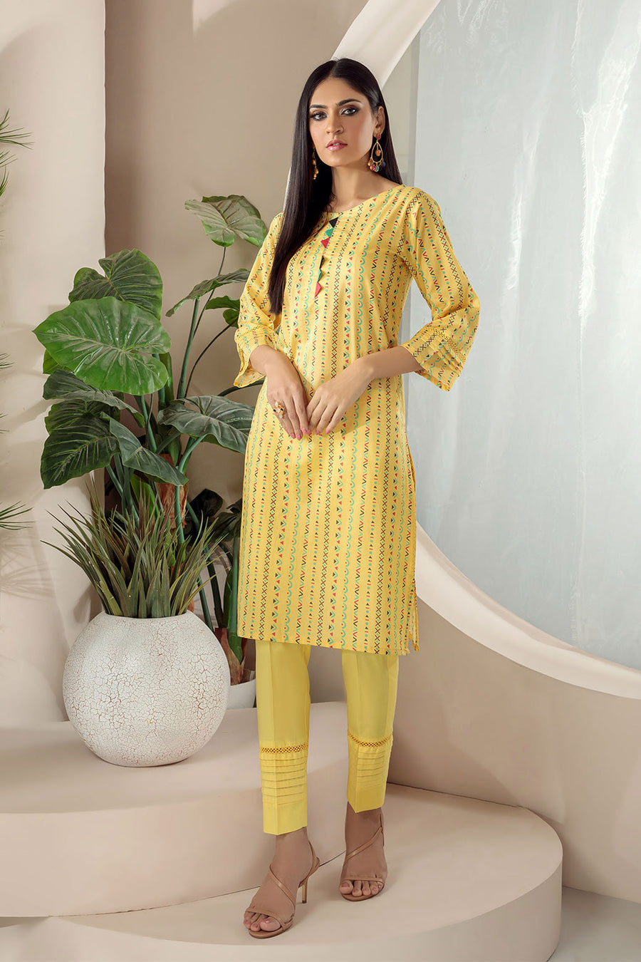 Bonanza Satrangi Corn Yellow Lawn Suit Rsk222p26 Eid Pret 2022