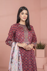 Bonanza Satrangi Maroon Lawn Suit Rsk222p29 Eid Pret 2022