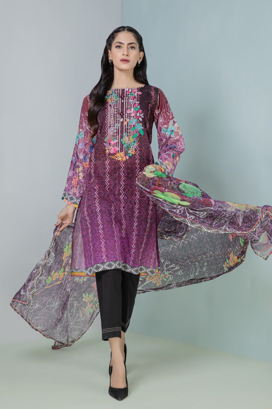 Bonanza Satrangi Purple Lawn Suit Rsk222p37 Eid Pret 2022