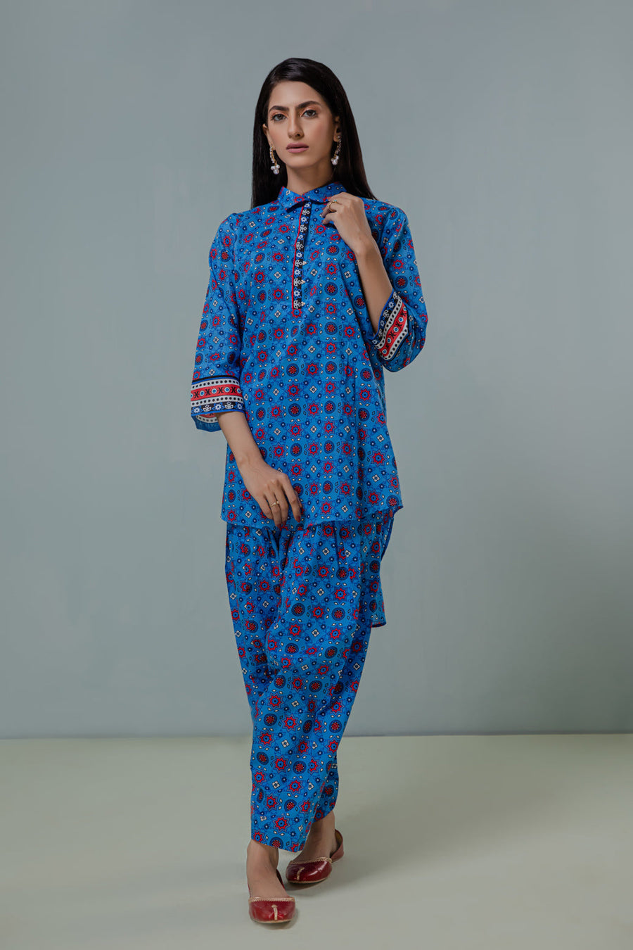 Bonanza Satrangi Blue Lawn Suit Rsk222p38 Eid Pret 2022