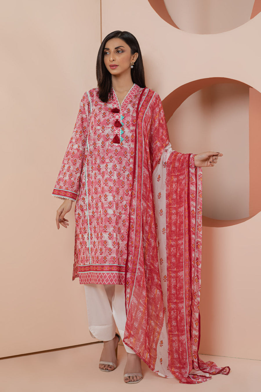 Bonanza Satrangi Pink Lawn Suit Rsk223p27 Eid Pret 2022