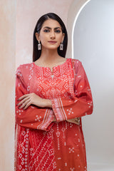 Bonanza Satrangi Red Lawn Suit Rsk223p36 Eid Pret 2022