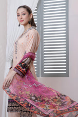 Bonanza Satrangi Peach Lawn Suit Rsk223p40 Eid Pret 2022