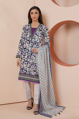 Bonanza Satrangi Purple &amp; White Lawn Suit Rsk223p48 Eid Pret 2022