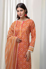 Bonanza Satrangi Orange Lawn Suit Rsk223p51 Eid Pret 2022