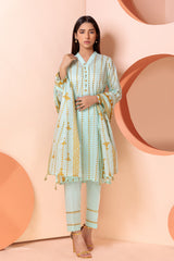 Bonanza Satrangi L Green Lawn Suit Rsk223p56 Eid Pret 2022