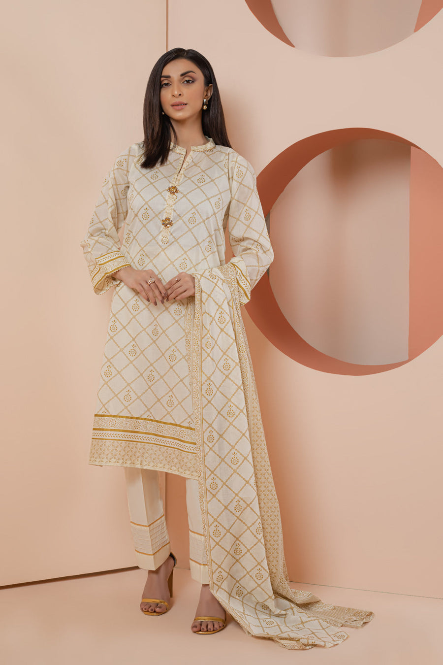 Bonanza Satrangi Cream Lawn Suit Rsk223p59 Eid Pret 2022