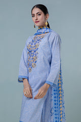 Bonanza Satrangi Sky Blue Lawn Suit Rsk223p69 Eid Pret 2022