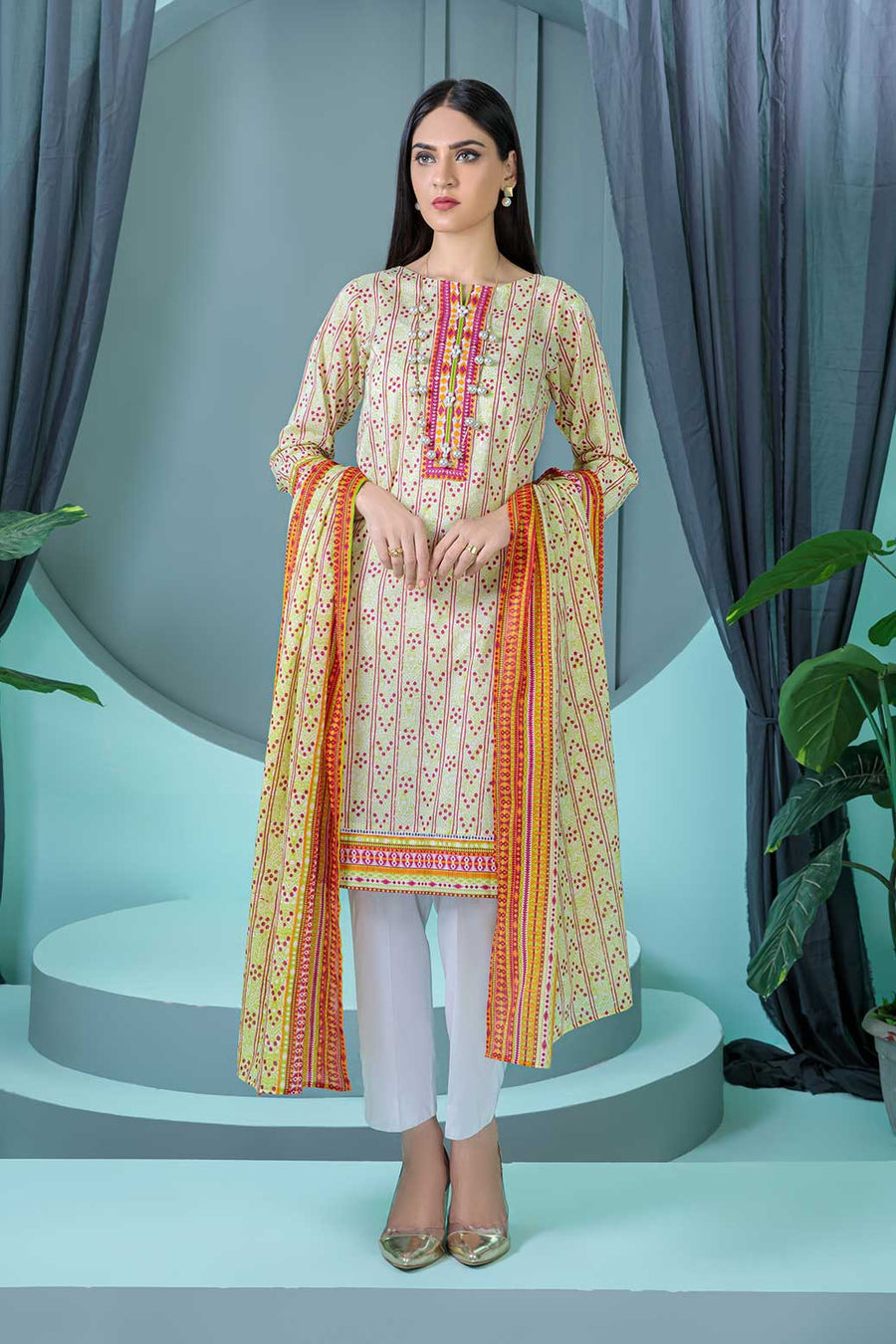 Bonanza Satrangi Rsr222p09 Yellow Eid Prints 2022