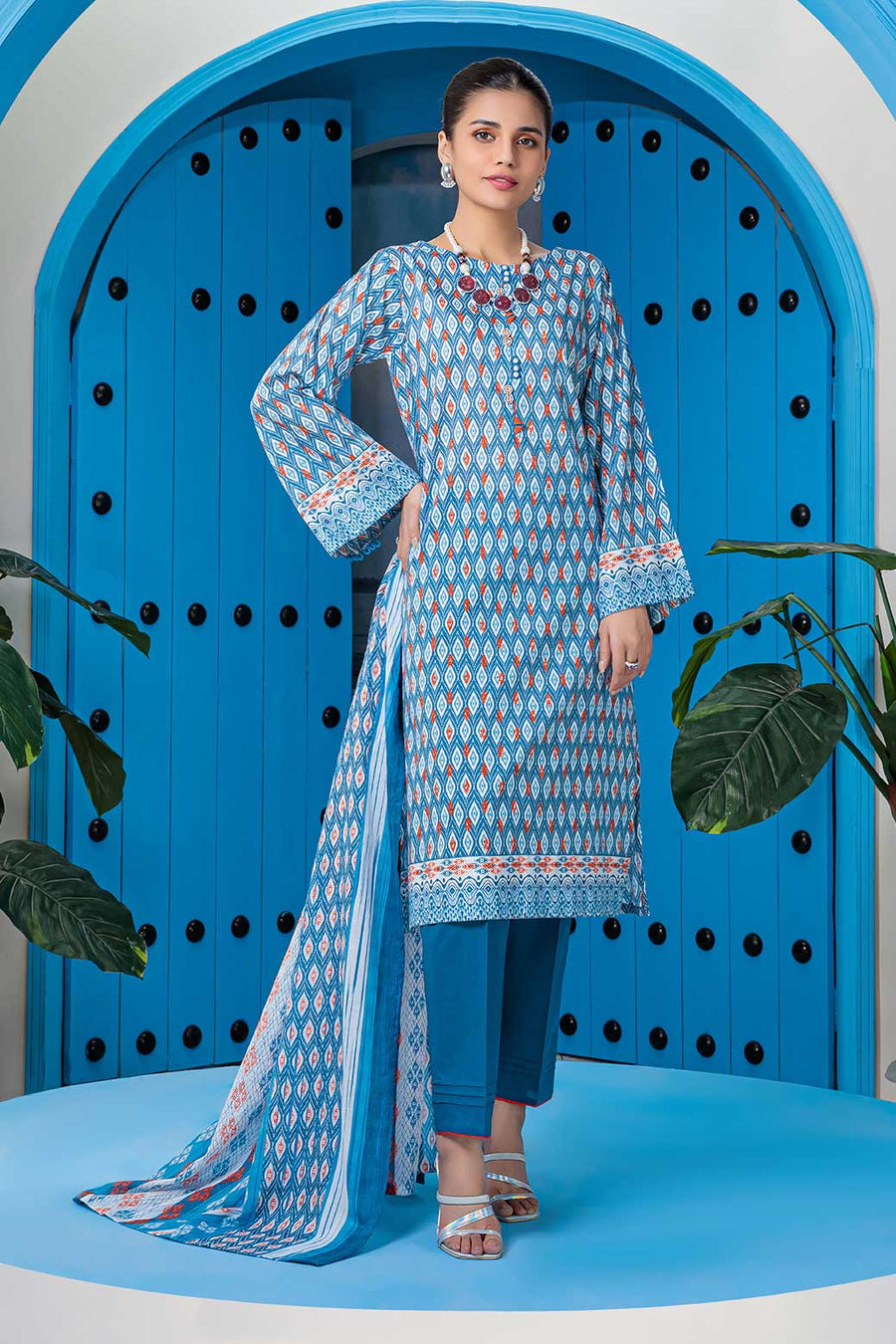 Bonanza Satrangi Rsr223p12 Blue Eid Prints 2022