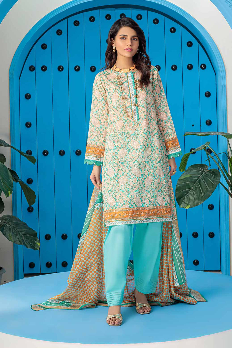 Bonanza Satrangi Rsr223p13 S Green Eid Prints 2022