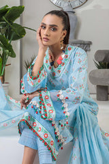 Bonanza Satrangi Rst223p09 Sky Blue Eid Prints 2022