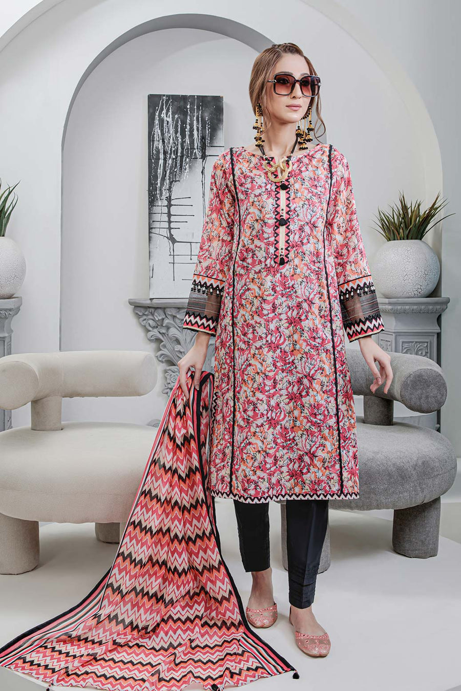 Bonanza Satrangi Rst223p11 Pink Eid Prints 2022