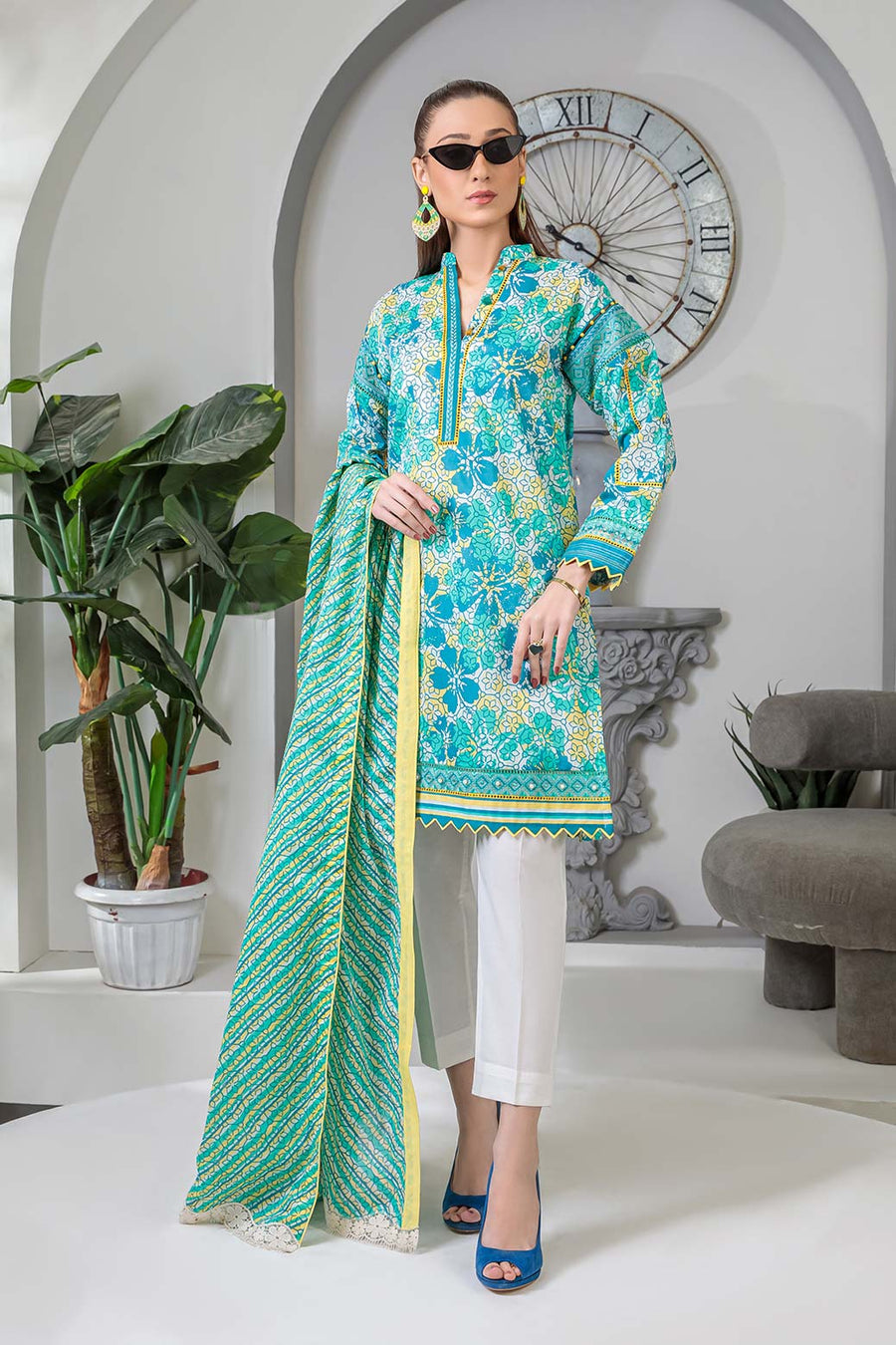 Bonanza Satrangi Rst223p20 Green Eid Prints 2022