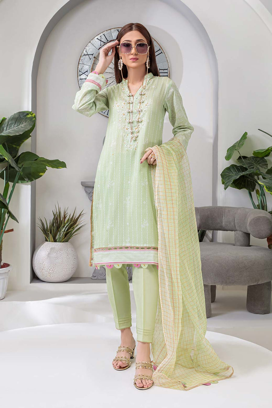 Bonanza Satrangi Mint Hues Rst223p47 Summer Collection 2022