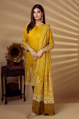 Bonanza Satrangi Mustard Khaddar Suit (RWO223P10A) Winter Collection 2022