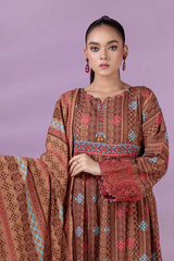 Bonanza Satrangi Brown Khaddar Suit (RWO223P23) Winter Collection 2022