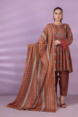 Bonanza Satrangi Brown Khaddar Suit (RWO223P23) Winter Collection 2022