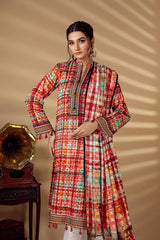 Bonanza Satrangi Orange Khaddar Suit (RWO223P29) Winter Collection 2022