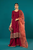 Maria B SF-EA23-10-Maroon Luxury Casual Prets Vol 2