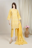 Saya Mango Yellow Printed Stitched 3 Piece
